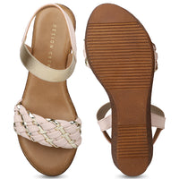 Classic Braided Sandal With Elastic Strap on a Platform sole