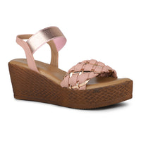 Classic Braided Sandal With Elastic Strap on a Platform sole