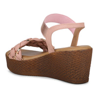 Classic Braided Sandal With Elastic Strap on a Platform sole