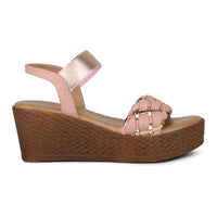 Classic Braided Sandal With Elastic Strap on a Platform sole
