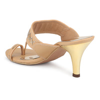 Kitten Heel Kolhapuri Sandal with Stylish Toe Ring Accent