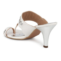 Kitten Heel Kolhapuri Sandal with Stylish Toe Ring Accent