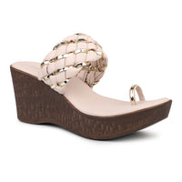 Braided Platform Sandal with Toe Ring
