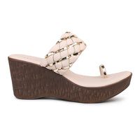 Braided Platform Sandal with Toe Ring