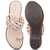 Braided Platform Sandal with Toe Ring