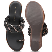Braided Platform Sandal with Toe Ring