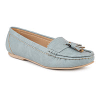 Faux Nubuck Mocassins With Tassels