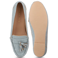 Faux Nubuck Mocassins With Tassels