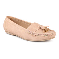 Faux Nubuck Mocassins With Tassels