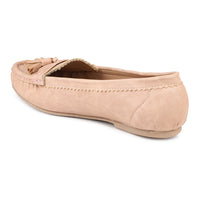 Faux Nubuck Mocassins With Tassels