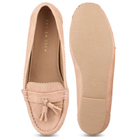 Faux Nubuck Mocassins With Tassels