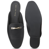 Mules With Twisted Saddle Trim