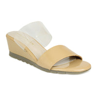 Translucent Strap Wedge Slide Sandal