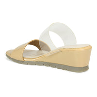 Translucent Strap Wedge Slide Sandal
