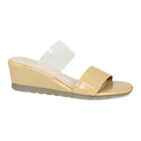 Translucent Strap Wedge Slide Sandal