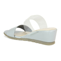 Translucent Strap Wedge Slide Sandal