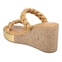 Metallic Chain Braided Slide Sandal