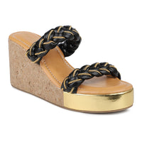 Metallic Chain Braided Slide Sandal