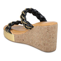 Metallic Chain Braided Slide Sandal