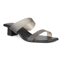Classic Slide Sandal With Box Heel & Transparent Straps