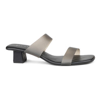Classic Slide Sandal With Box Heel & Transparent Straps
