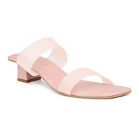 Classic Slide Sandal With Box Heel & Transparent Straps