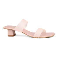 Classic Slide Sandal With Box Heel & Transparent Straps