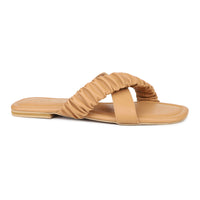 Crisscross Ruched Slide
