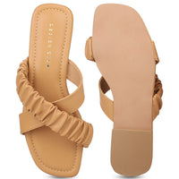 Crisscross Ruched Slide