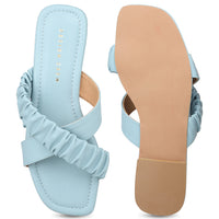 Crisscross Ruched Slide