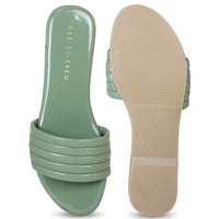 Casual Slide Green Sandal | Design Crew