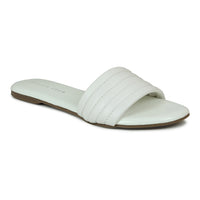 Casual Slide White Sandal | Design Crew