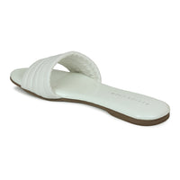 Casual Slide White Sandal | Design Crew