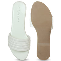 Casual Slide White Sandal | Design Crew