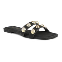 Gold Studs Metallic Slides