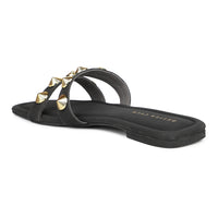 Gold Studs Metallic Slides