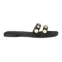 Gold Studs Metallic Slides