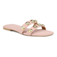 Gold Studs Metallic Slides