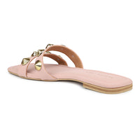 Gold Studs Metallic Slides