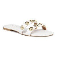 Gold Studs Metallic Slides