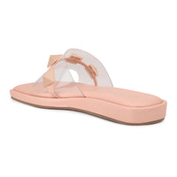 Pastel coloured Flatforms With Matching Pyramid Trims on Transparent Upper