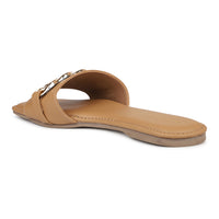 Link Chain Embellished Slide Sandal