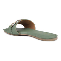 Link Chain Embellished Slide Sandal