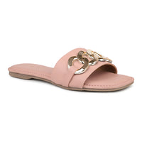 Link Chain Embellished Slide Sandal