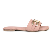 Link Chain Embellished Slide Sandal