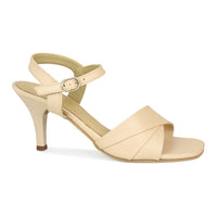 Pleated Vamp Ankle Strap Sandal