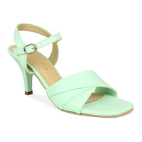 Pleated Vamp Ankle Strap Sandal