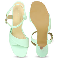 Pleated Vamp Ankle Strap Sandal