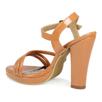 Brown Block Heel Ankle Sandal | Design Crew