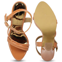 Brown Block Heel Ankle Sandal | Design Crew